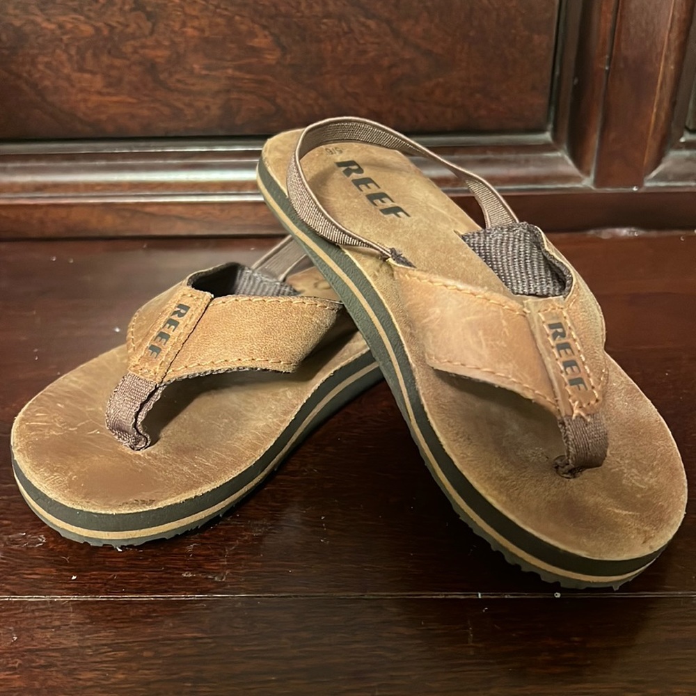 REEF KIDS LITTLE LEATHER SMOOTHY - BROWN
